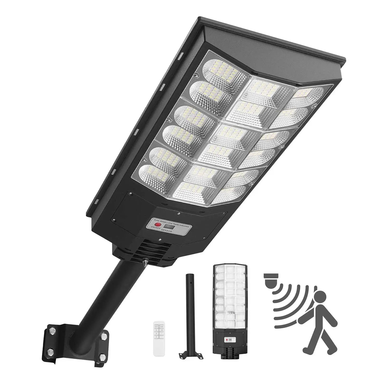 【Summerfinds】VEVOR 12000W Solar Street Light Outdoor, 900000LM, Commercial Parking Lot Light Dusk to Dawn, LED Flood Security Lamp with Motion Sensor, IP65 Waterproof Wide Angle Outdoor Lighting, for Driveway Yard