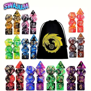 70-Piece Polyhedral Dice Set for Dungeons & Dragons Rpg Game, Includes D20 D12 D8 D6 D4 and Two D10 Dice, Comes with Carrying Bag