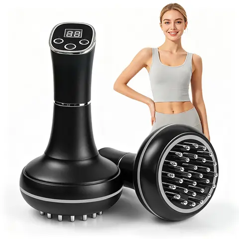 Handheld Rechargeable Electric Massage Brush - Adjustable Multi-Mode Portable Massager for Adults, Universal Fatigue Relief, Compatible with Essential Oils, Ideal for Shoulder-Neck-Legs & Home Use, Full Body Electric Lymphatic Massager