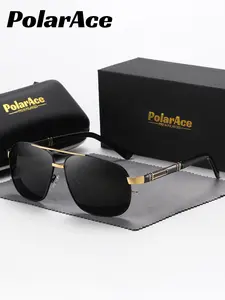 1 Pair Polarace Unisex Frog Frame Full-Rim Sunglasses, Quiet Luxury UV400