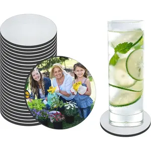 18 PCS Sublimation Coasters Blanks Bulk, 4x4 Inch Round Blank Cup Mat Rubber for Sublimation Transfer Heat Press Printing DIY Crafts