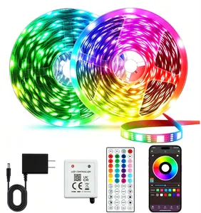 100FT Smart LED Strip Light with Remote and App Control, TV Background Light, Bedroom RGB Light with Timer, Music Sync for Room Decoration, Ceiling, Living Room, Wedding, Halloween, Birthday Party, Christmas Decor
