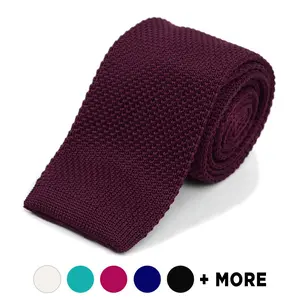 Umo Lorenzo Poly Knit Tie – 2.5" Width, Flat Bottom, 10 Color Options