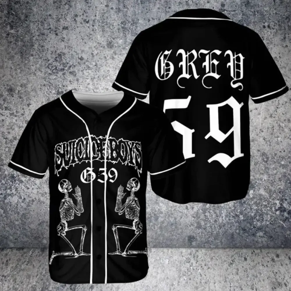 $uicideboy$ Grey Day Streetwear Baseball Jersey HY1677