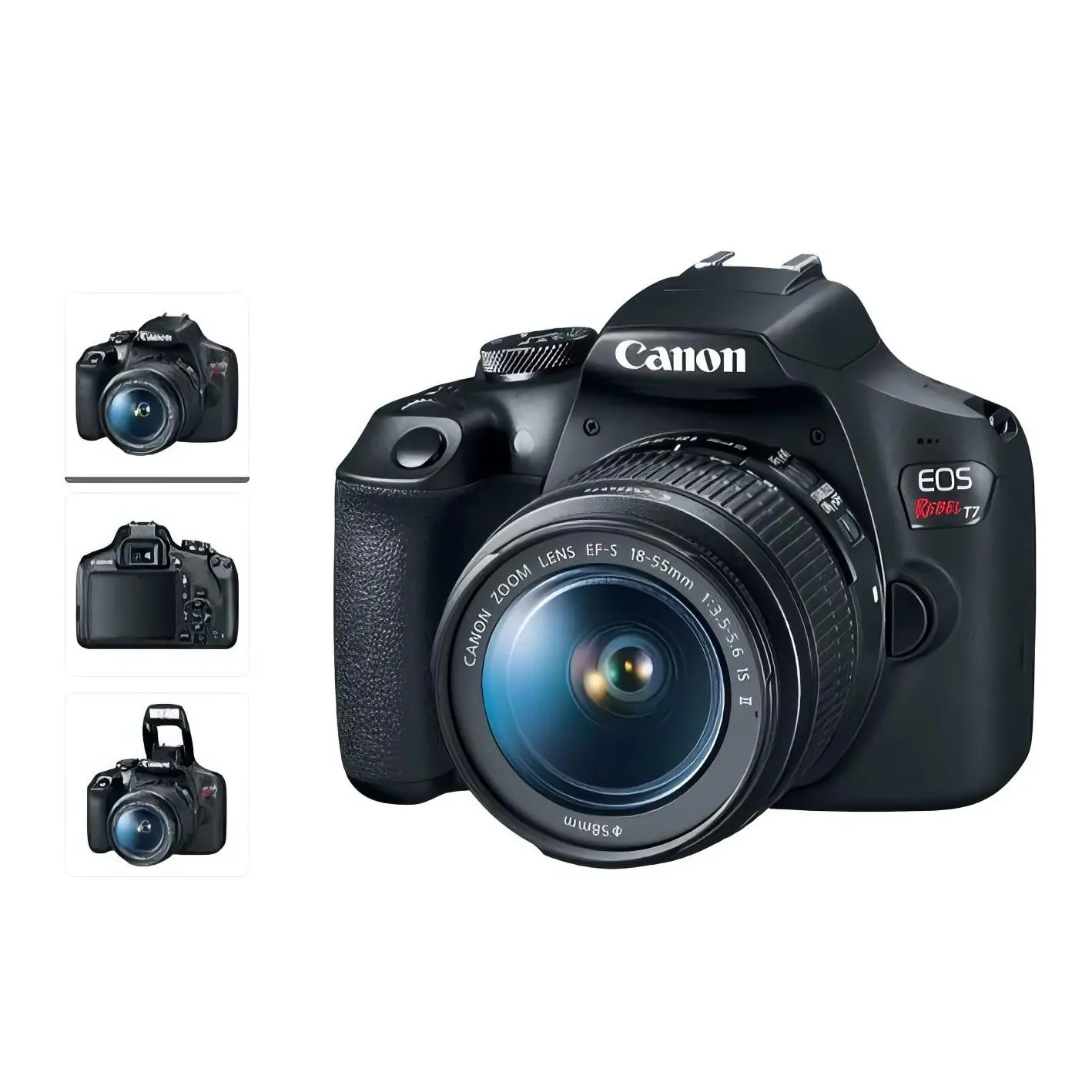 Canon EOS Rebel T7 24.1 Megapixel Camera with 18-55mm & 75-300mm Lenses Black 2727C021 Built-in Wi-Fi NFC Full HD Video Recording
