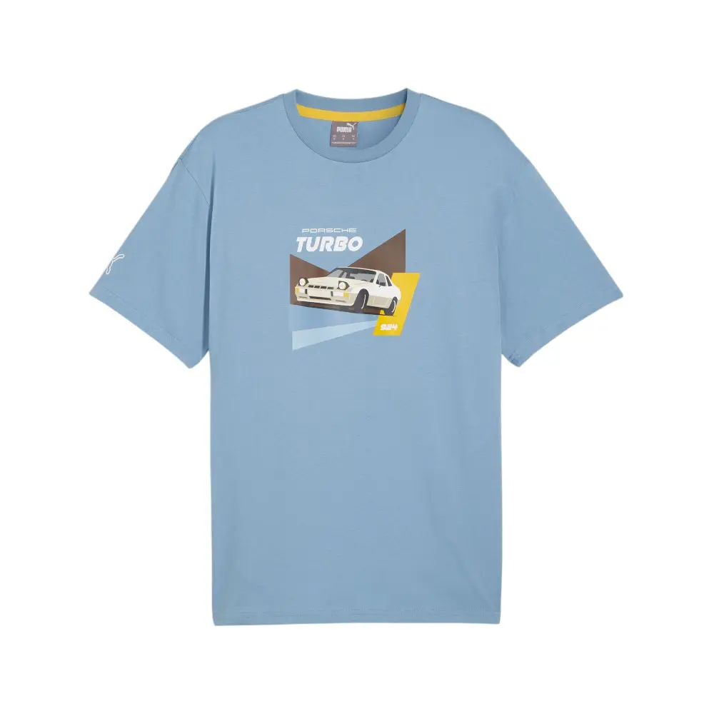PUMA Mens Porsche Legacy 924 Graphic Crew Neck Short Sleeve Casual Tops Casual - Blue