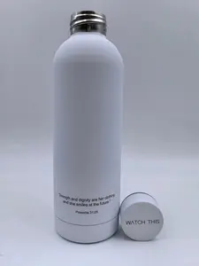 Proverbs 31:25 Water Bottle - Stainless Steel, Wide Mouth, Portable, Insulated Drinkware