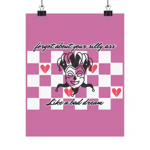 Jester Heartbreak Checkerboard Poster | Matte Vertical Poster