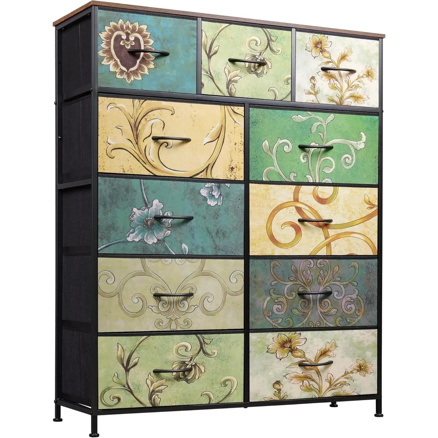 WLIVE Tall Dresser for Bedroom, Fabric Dresser Storage Tower, Chest of Drawers Organizer Unit with 11 Drawers, Storage Cabinet, Hallway, Closets, Stee