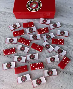 United States Marine Corps Emblem Custom Dominoes Set Military Gifts Ideas (USMC)