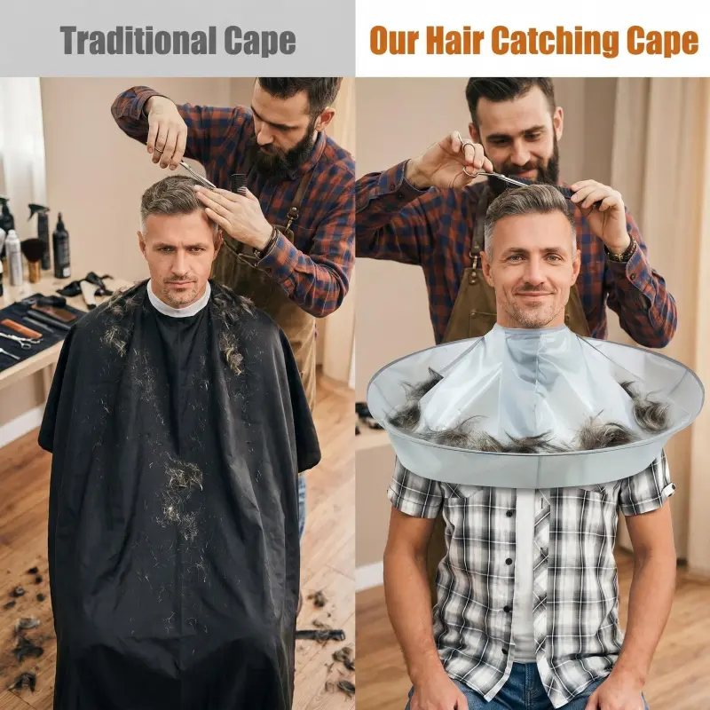 Barber Shawl Cape, Adjustable Barber Shawl Umbrella, Barber Shawl, Foldable Barber Umbrella Shawl, with Black Comb, Suitable for Adult Men And Women, Salons And Families