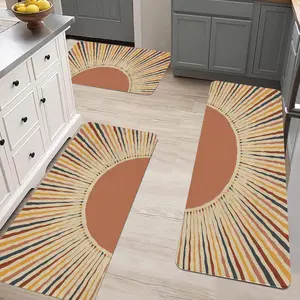 Vintage Bohemian Style Kitchen Floor Mat Set 2/3 Pieces Home Decorative Flannel Material Non-Slip Soft Easy to Clean Suitable for Doorways Bathrooms Bedrooms Living Rooms and Laundry Rooms cozy decoration other scene room decor design rug