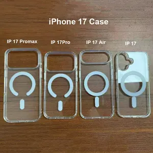 Clear Magnetic Acrylic iPhone Cases for iPhone 17 Pro Max 17 Air 11-16 Tough Shockproof Phone Cover with MagSafe Compatibility Smartphone Protective Casing Protector Protection Shockproof iPhone Case
