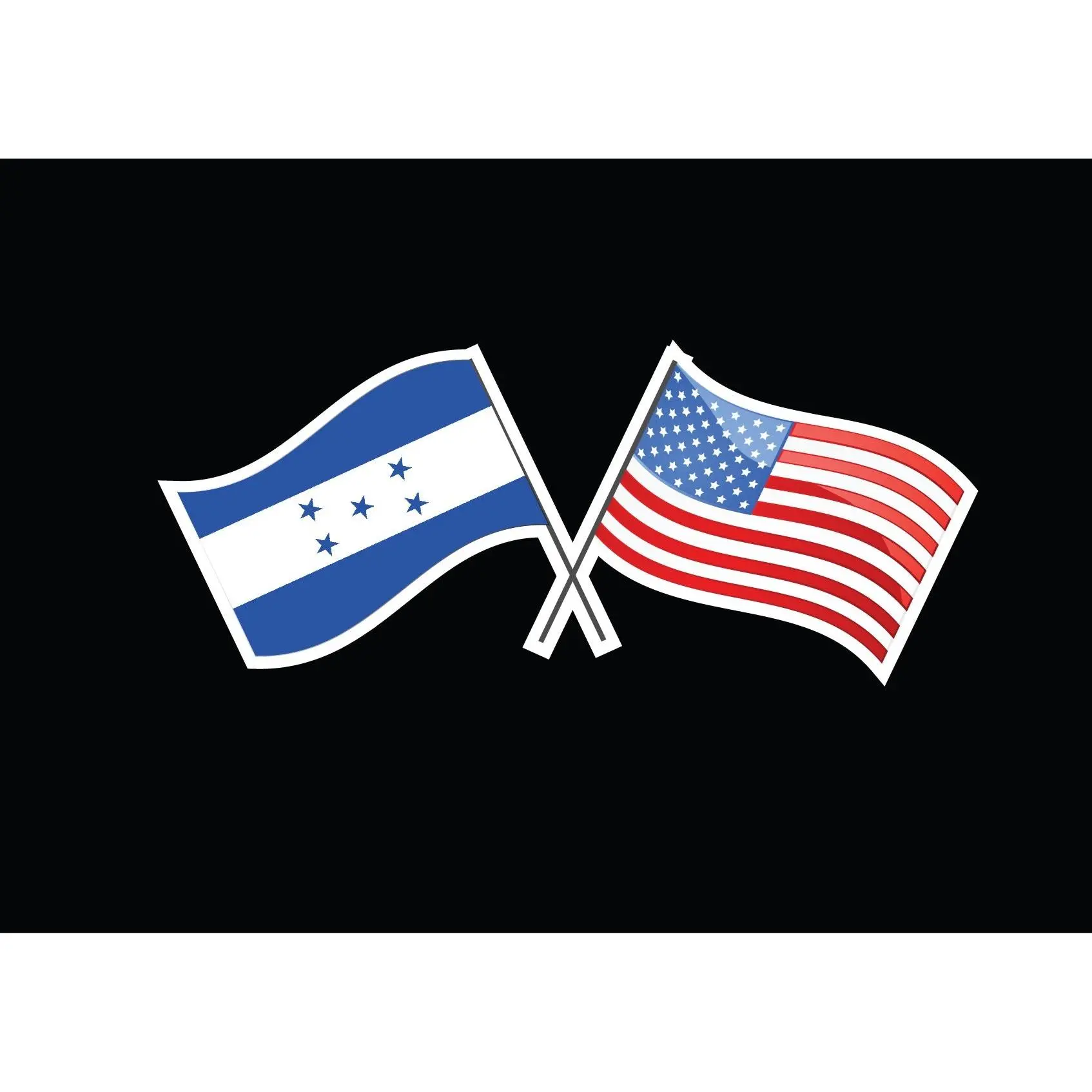 Honduras & USA Unity Flags Decal Car Window Vinyl Sticker Catracho USA Trucking