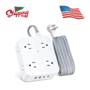 6Ft Surge Protector Power Strip with USB C with 8 Outlets(2.2 IN) 4 USB Ports(2 USB C)