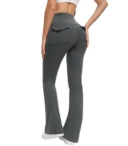 Women's High Waisted Yoga Pants with Pockets - Soft, Stretchy & Breathable Flared Leggings for Workout, Fitness, and Exercise