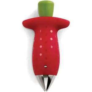 Stem Gem Strawberry Huller Red/Green 102-138-005 Fun Fruit Prep Tool for Kids Safe Kitchen Gadget Dishwasher Safe