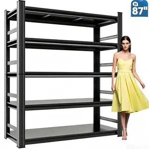 5-Tier Heavy Duty Garage Shelving Unit, 3000 LBS Capacity Metal Storage Rack 87" H x 48" W x 24" D, Adjustable Steel Shelves for Garage, Warehouse, Basement, Pantry, Workshop.1 Pack