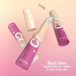 PHOFAY Crystal Jelly Glaze Stick Eye Highlight Shadow Stick Eyeliner Brightener Pencil Crayon with Brush Easy to Blend Long Lasting Shimmer Eyeshadow Makeup Cosmetic 01