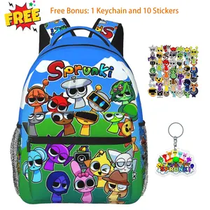 Large Capacity Sprunki Backpack Sprunki toys Laptop Backpack Sprunki plush All Over Print School Bookbag Shoulder Bag for Travel Daypack, Great for Coachella, Holiday Gift Exchange