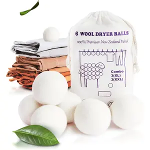 Dryer Balls XL 6-Pack (3 XXL + 3 XL) -   Zealand , , -Free Fabric Softener -  for 1,500+ Loads - Anti-Static & -Safe