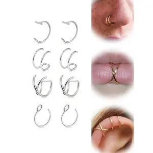 Piercing, Fake Lip Ring, Fake Nose Ring, Fake Snake Bites, Faux Lip Rings, Fake Snake Bite Piercing Clip, Lip Ring, Ear Cuff Earrings, Spiral Nose Ring, Nose Ring Jewelry