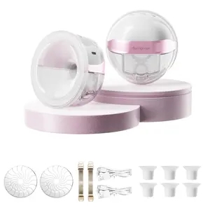 Springhope No.586S Electric Breast Pump,  Wearable Breastfeeding Pump with Hospital Grade Suction with 4 Modes,  Wireless & Portable Design for Hands Free, Extraccion De Leche Easy Pump and Pour, 19/21/24/28mm Silicone Breast Pump Flange, 2 Pcs