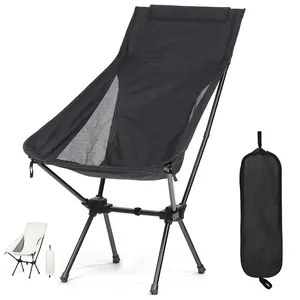 Lightweight Camping Chair with Comfortable High Back, Collapsible Folding Chair, Portable Compact Travel Chair, Lightweight Foldable Chair Suitable for Hiking, Picnicking, Fishing Camping, RV Travel, Festivals, Gardens, Barbecues, Beaches, and Backpacking