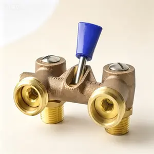 Automatic Water Shut Off Valve, 1/2" MPT x 3/4" Hose Thread, Leak Prevention Device for Washing Machine, Reusable Brass Construction, Emergency Water Flow Stop, Inlet Supply Line Connector