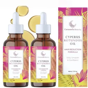 Cyperus Rotundus Oil (2-PACK, 60ml/2oz) - Natural Growth Inhibitor, Ingrown Reducer & Skin Moisturizer for Hair Removal Aftercare