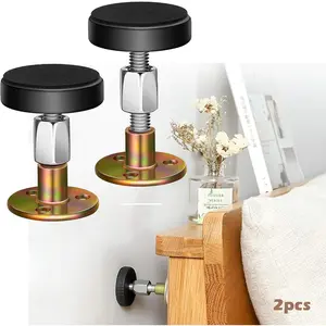 Headboard Stoppers for Wall, Adjustable Iron Bed Frame Anti-Shake Tool, Easy Install, Wall Protection,30-64mm(2PCs)