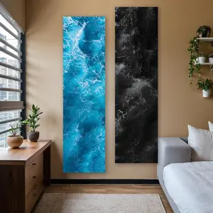 Abstract Ocean Pattern Tapestry, 2 Counts/set Vertical Tapestry, Wall Hanging Banner for Bedroom, Living Room and Artistic Studio, Decor, Wall Tapestries
