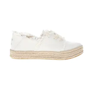 TOMS Womens Carolina Lace Up Espadrille Flats Casual - White TOMS Womens Carolina Lace Up Espadrille Flats Casual - White