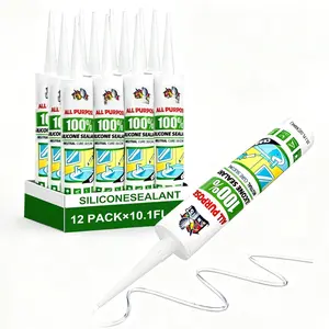 Caulk,10 fl oz ,12 Pack,Clear,  Sealant ,Shrink & Crack Proof,Adhesive Sealant for Kitchen and Bathroom, Shower,Toilet, Sink, Window and Door