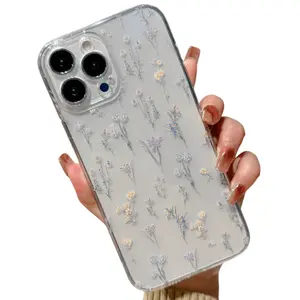Fashionable full-screen flower transparent mobile case suitable for iPhone17 pro max/16/15/14/13/12/11 stylish soft shell perfect gift for Easter, birthday, boyfriend/girlfriend, friend or yourself