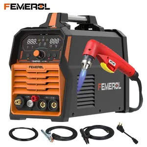 FEMEROL Plasma Cutter, 2 in 1Non-High Frequency 60A Plasma Cutter/ 200A Stick Welder Large Digital Display Non-Touch Pilot Arc, 110/220V Dual Voltage Plasma Cutting Machine