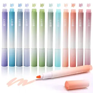 12 Color Fluorescent Marking Pens, Sweet Salt Series Handwriting Tools for Students, Drawing & Doodling Highlighter Pens