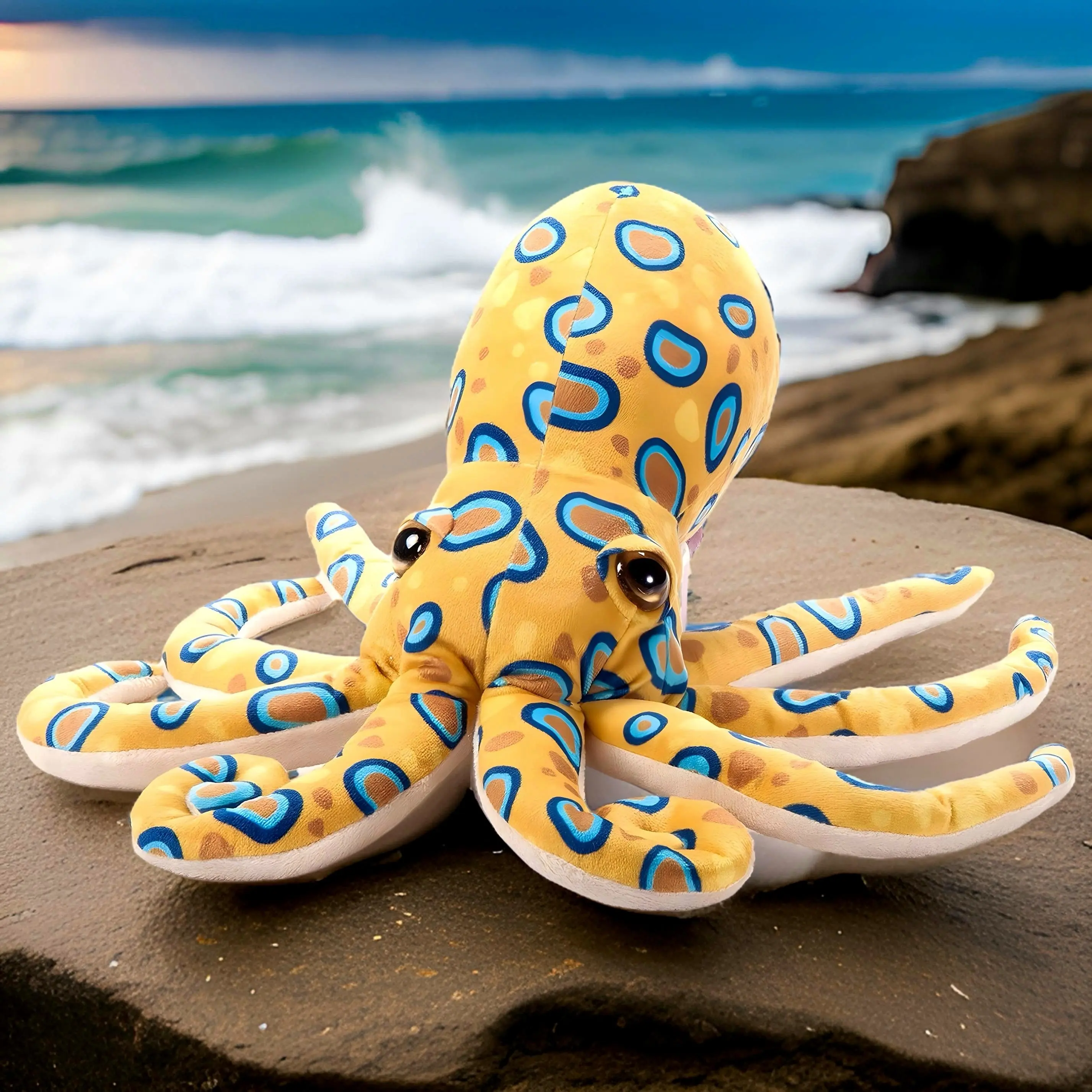 Big Blue Ring Octopus Stuffed Animal Plushie (14 inches/35cm) | Adopt an Octopus