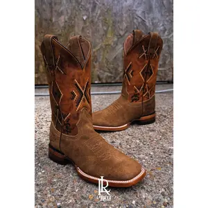 Texanos: Western Camel Rough Out Square Toe Boots