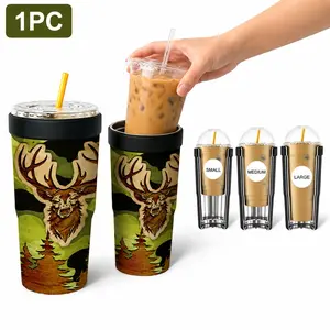 1 Pc 32oz Deer Camo Insulated Cooler Cup, Double Wall, Leak-Proof Lid, Cold Drinks Stay Cold 24H, Hot Drinks Stay Warm 12H, Perfect Gift for Outdoor Lovers, Stylish & Durable, Ideal for Daily Use, Camping, Travel, Hiking