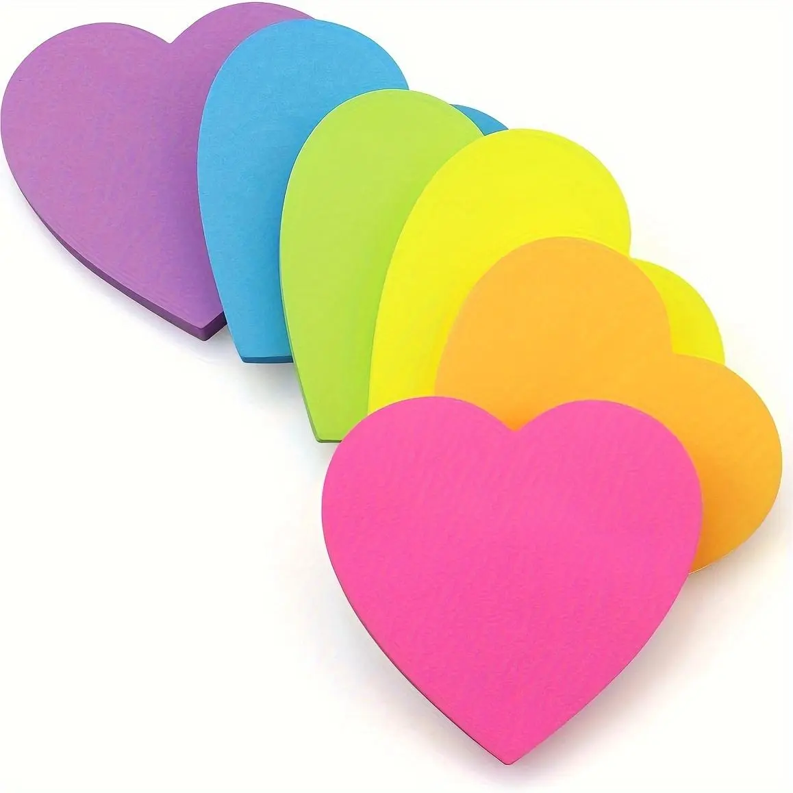 Heart Shaped Self Sticky Post Note, 6 Counts/set Creative Adhesive Stickers for Notebooks Bible Study School Office Supplies Sticky Label, Sticky Notes