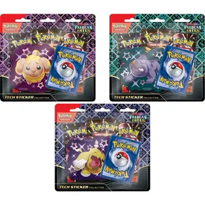 Paldean Fates 3-Pack Blister - Pokemon Tech Sticker Collection with Random Promo from Distributors