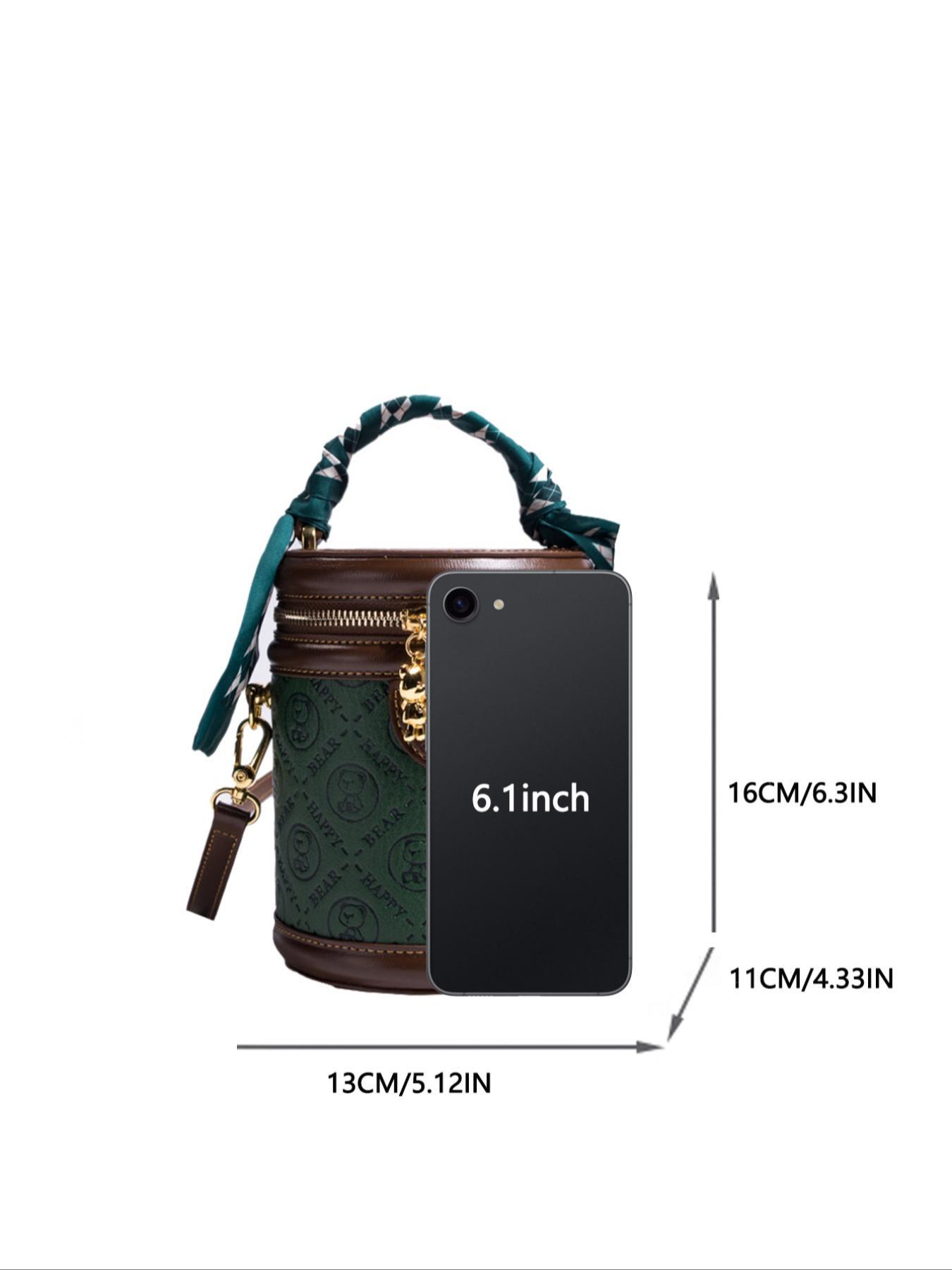 Fashion Colorblock Bucket Bag, Casual Pu Leather Zipper Crossbody Bag for Women, Casual Trendy Versatile High-quality Daily Commuting Bag, Girl Fashionable Shopping Bag, Fashionable Patterned Bag