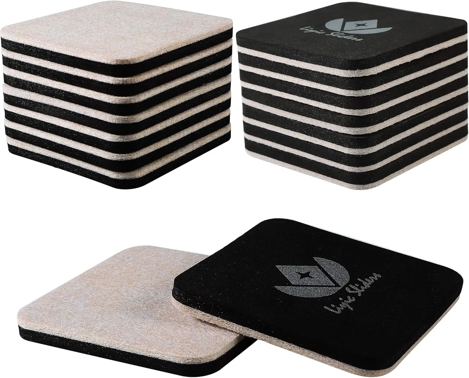 4in Square Felt Sliders for Hard Surfaces - Heavy Duty  Hardwood Floor Sliders - Furniture Movers