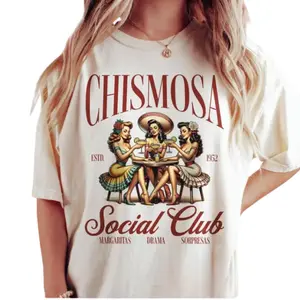 Chismosa Social Club Shirt, Latina Chisme Tee Mexicana Gift Latinx Funny Tshirt Hispanic Trendy Retro Mexican Margarita Cafe