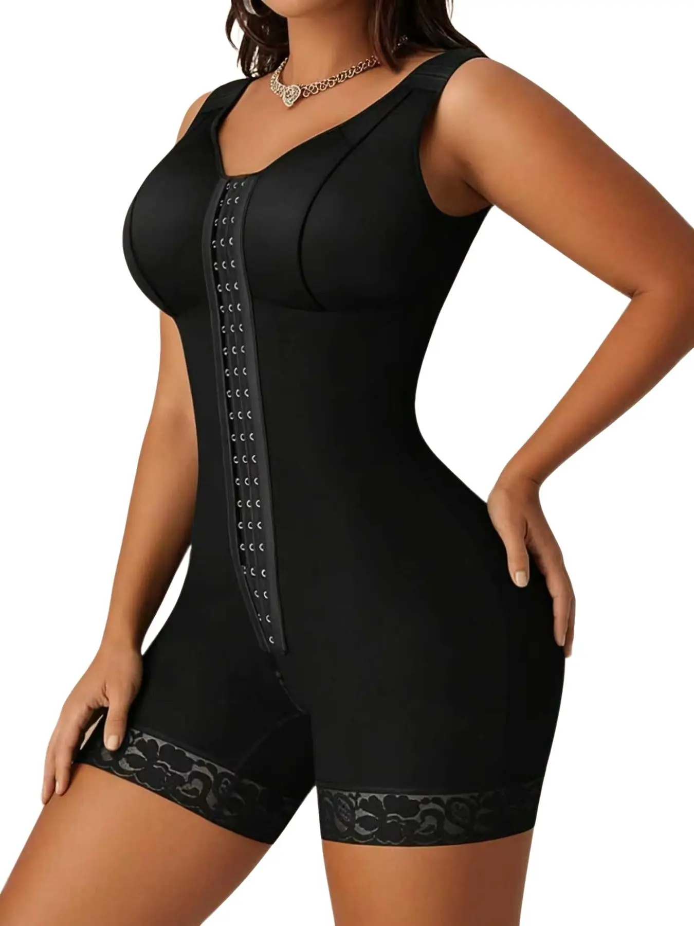 Women's Compression Triple Row Adjustable Hook Closure Full Body Shaper, Compression Girdle, Fajas, Colombian Shapewear, Breathable Bodysuit, Butt Lifter Enhancer Tummy Control Jumpsuit, Suitable for Various Occasions