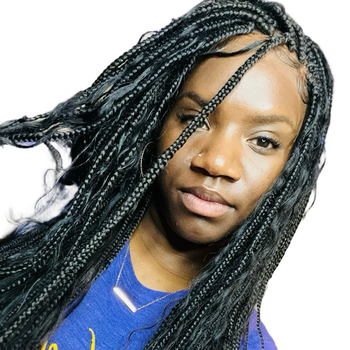 Bohemian Box Braid Wig 5x5 - 100% human boho curls