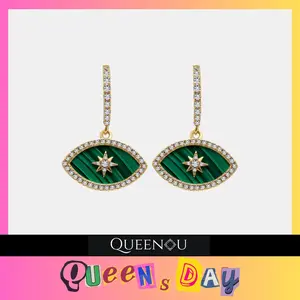 【761】QUEENSDAY Radiant Starlight Malachite Earrings– Elegant and Unique Choice for Special Events or Daily Wear Christmas gift