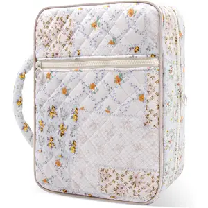 Large Bible Cover Case for Women,Quilted Bible Bag with Sturdy Handle,Bible Carrying Case for Girls Bible Study Supplies