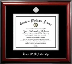 Texas A&M University Custom Diploma Frames with Black & Silver Mats